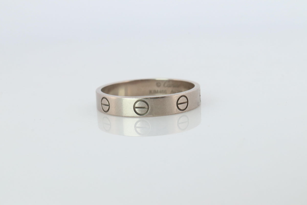 Vintage Cartier Love SM Ring. 18k WG Genuine Cartier Band.