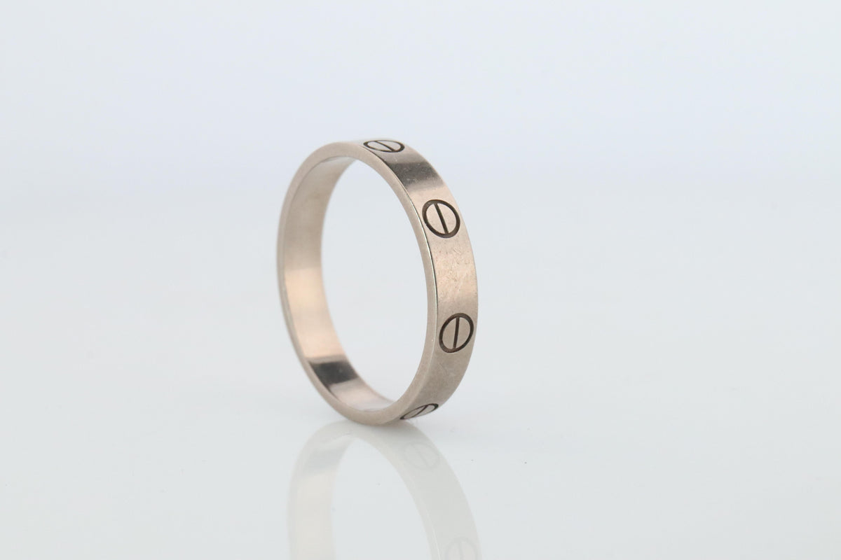 Vintage Cartier Love SM Ring. 18k WG Genuine Cartier Band.