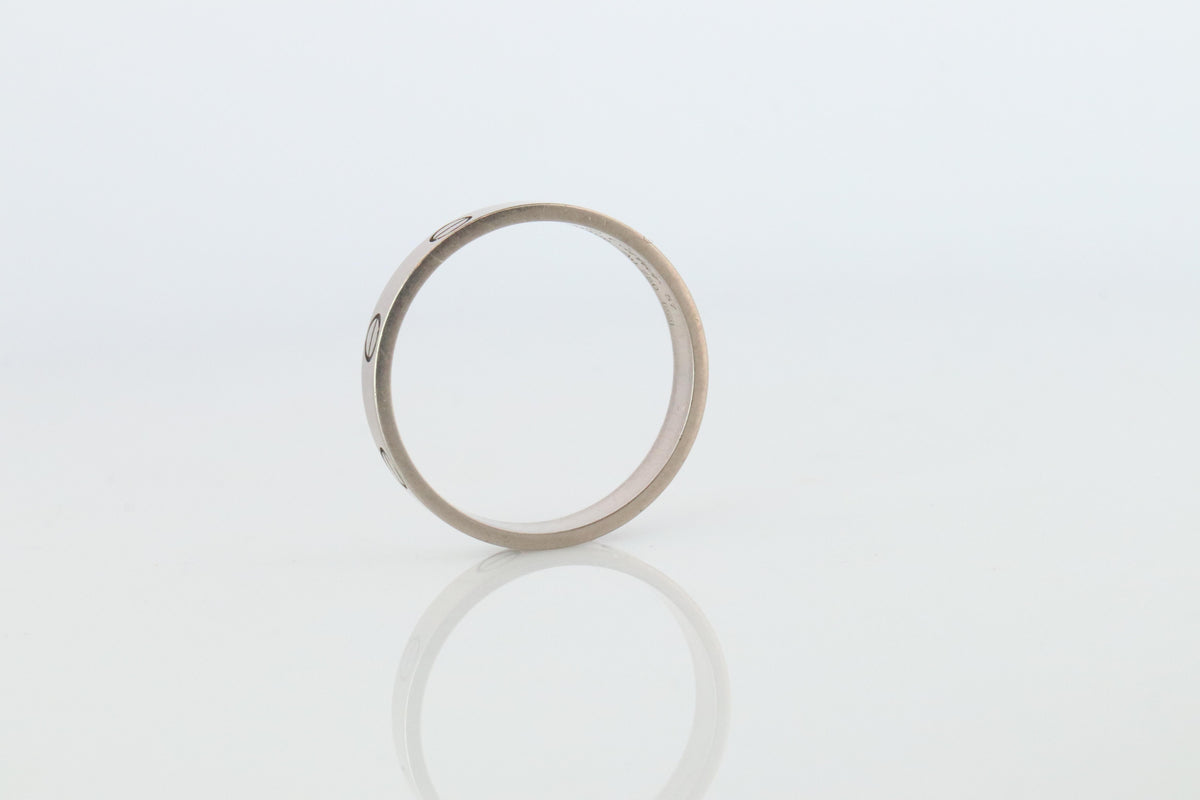 Vintage Cartier Love SM Ring. 18k WG Genuine Cartier Band.