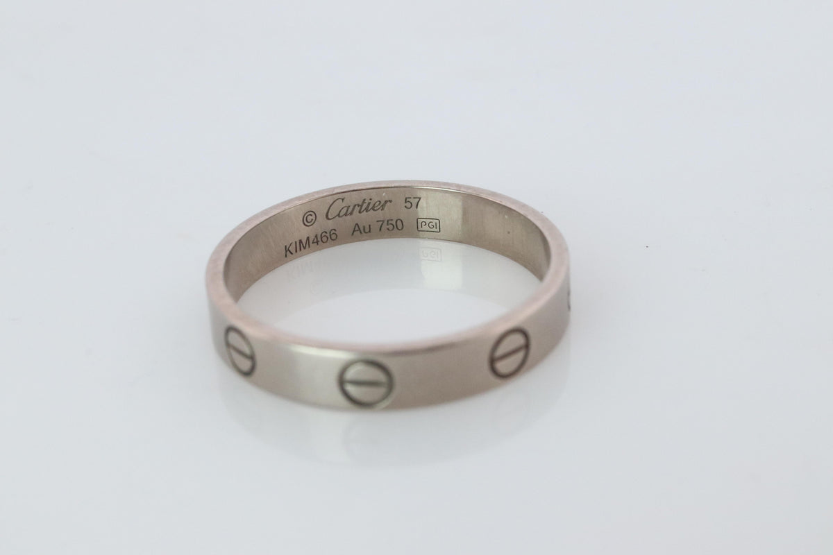 Vintage Cartier Love SM Ring. 18k WG Genuine Cartier Band.