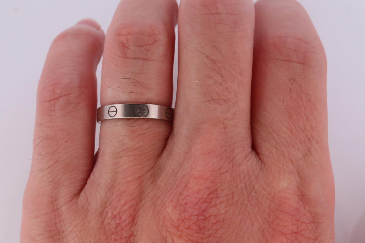 Vintage Cartier Love SM Ring. 18k WG Genuine Cartier Band.