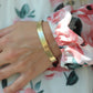 14k breites Omega-Armband. In Italien hergestelltes Omega-Schlangenarmband aus 14-karätigem Gelbgold. Hochwertiges Armband, 20,5 g, 8 mm breit
