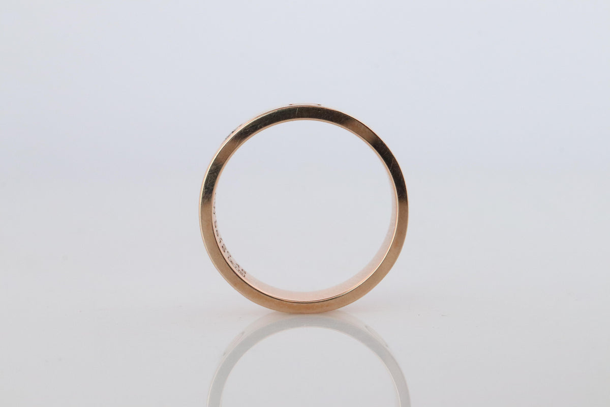Vintage Cartier Love Diamond Ring. 18k YG Genuine Cartier 1P Diamond Band.