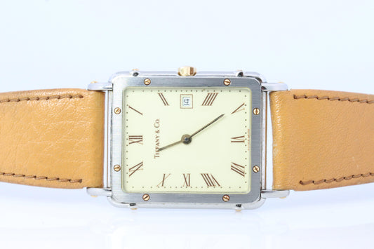 Tiffany and Co Watch. Alexis Barthelay Tiffany Tank Quartz 18k Stainless Watch.