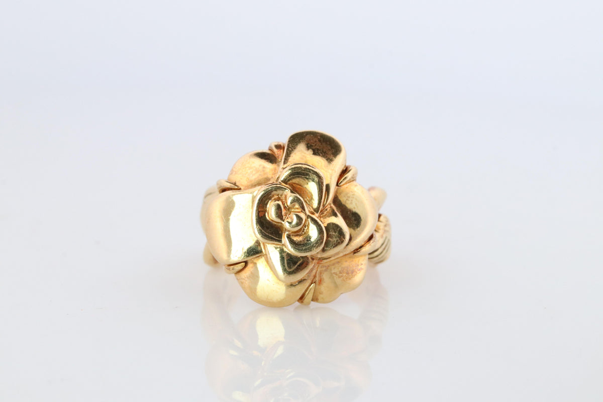 Chanel Camelia Ring. Genuine CHANEL 18k 750 Camelia Ring.