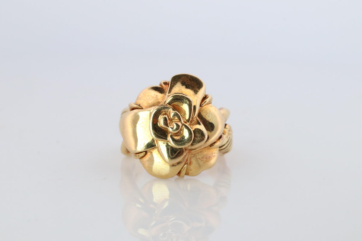 Chanel Camelia Ring. Genuine CHANEL 18k 750 Camelia Ring.