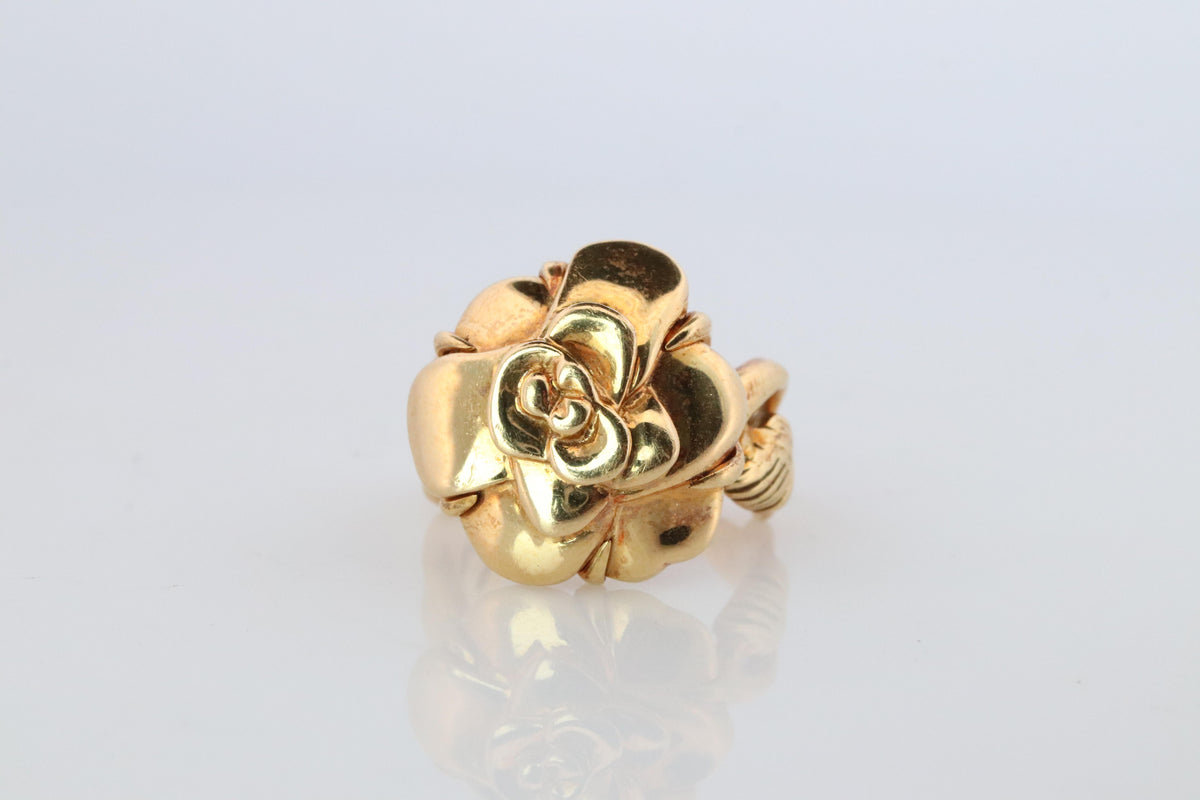 Chanel Camelia Ring. Genuine CHANEL 18k 750 Camelia Ring.