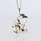 Mikimoto Pendant Sterling Silver. 18k SS Mikimoto Rabbit Pearl Pendant Necklace.