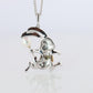 Mikimoto Pendant Sterling Silver. 18k SS Mikimoto Rabbit Pearl Pendant Necklace.