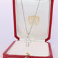 Genuine Cartier Cross Diamond Pendant 950 PT Diamond Illusion Charm Necklace