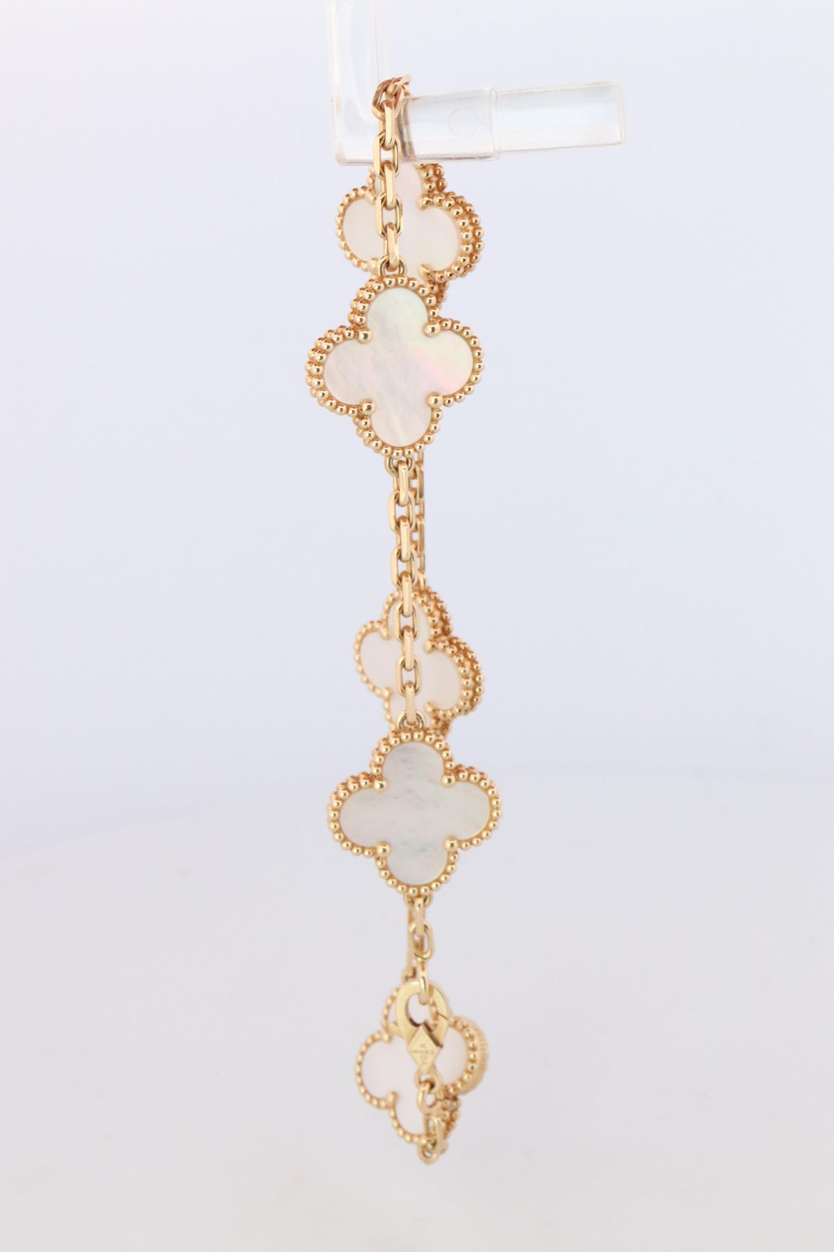 Van Cleef Arpels Alhambra Bracelet Genuine VCA 18k YG Mother of Pearl 5P Motifs