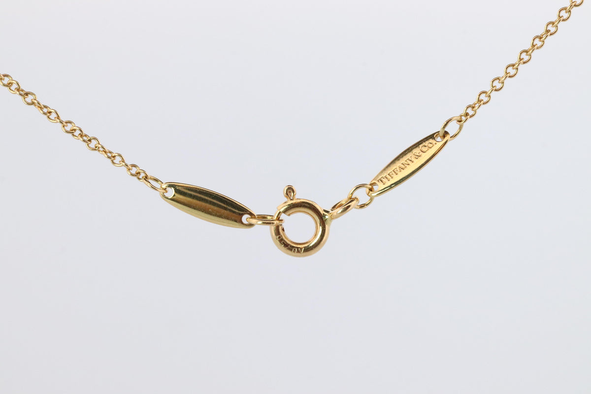Vintage Tiffany Co Necklace Elsa Peretti Diamond by the Yard 0.10ct Solitaire 1P