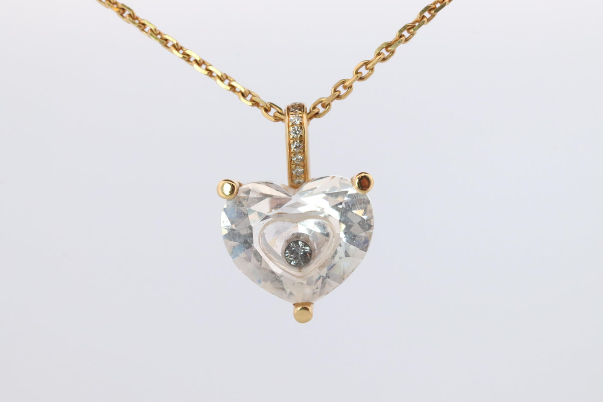 18k Chopard Happy Diamond Heart Pendant. So Happy Chopard Necklace