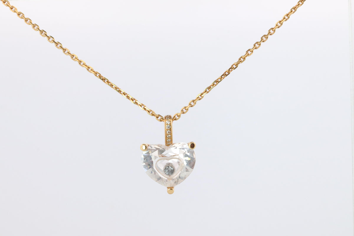 18k Chopard Happy Diamond Heart Pendant. So Happy Chopard Necklace