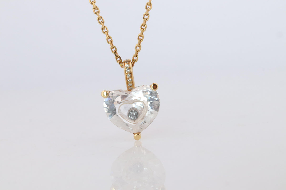 18k Chopard Happy Diamond Heart Pendant. So Happy Chopard Necklace