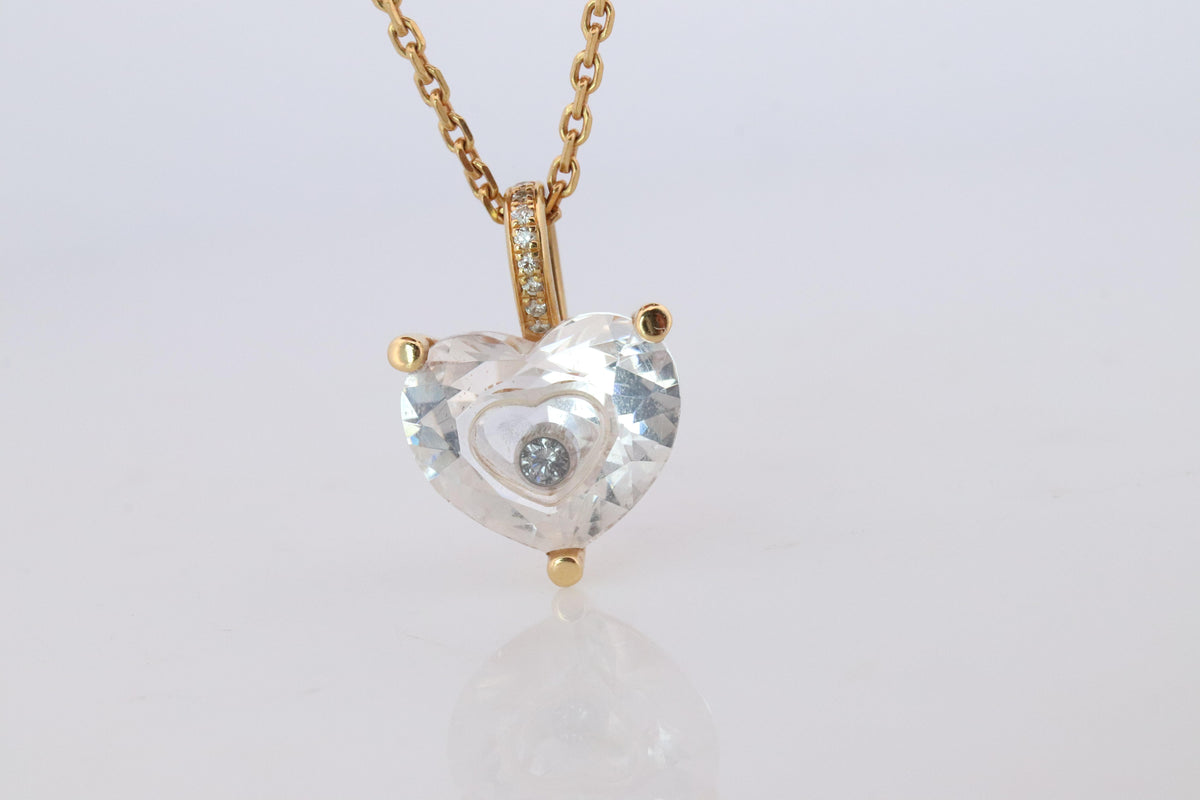 18k Chopard Happy Diamond Heart Pendant. So Happy Chopard Necklace