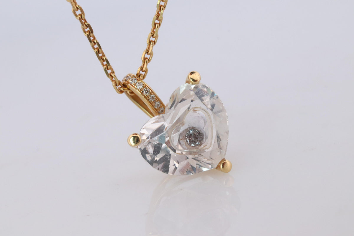 18k Chopard Happy Diamond Heart Pendant. So Happy Chopard Necklace