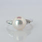 Mikimoto Pearl Solitaire Ring. Platinum PT950 Mikimoto Pearl Diamond ring.