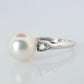 Mikimoto Pearl Solitaire Ring. Platinum PT950 Mikimoto Pearl Diamond ring.