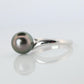 Mikimoto Tahitian Pearl Black Ring. Platinum PT900 Mikimoto Pearl ring.