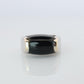 Vintage Bvlgari Tronchetto Ring. Bulgari 18k WG Onyx Signet Ring.