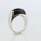 Vintage Bvlgari Tronchetto Ring. Bulgari 18k WG Onyx Signet Ring.