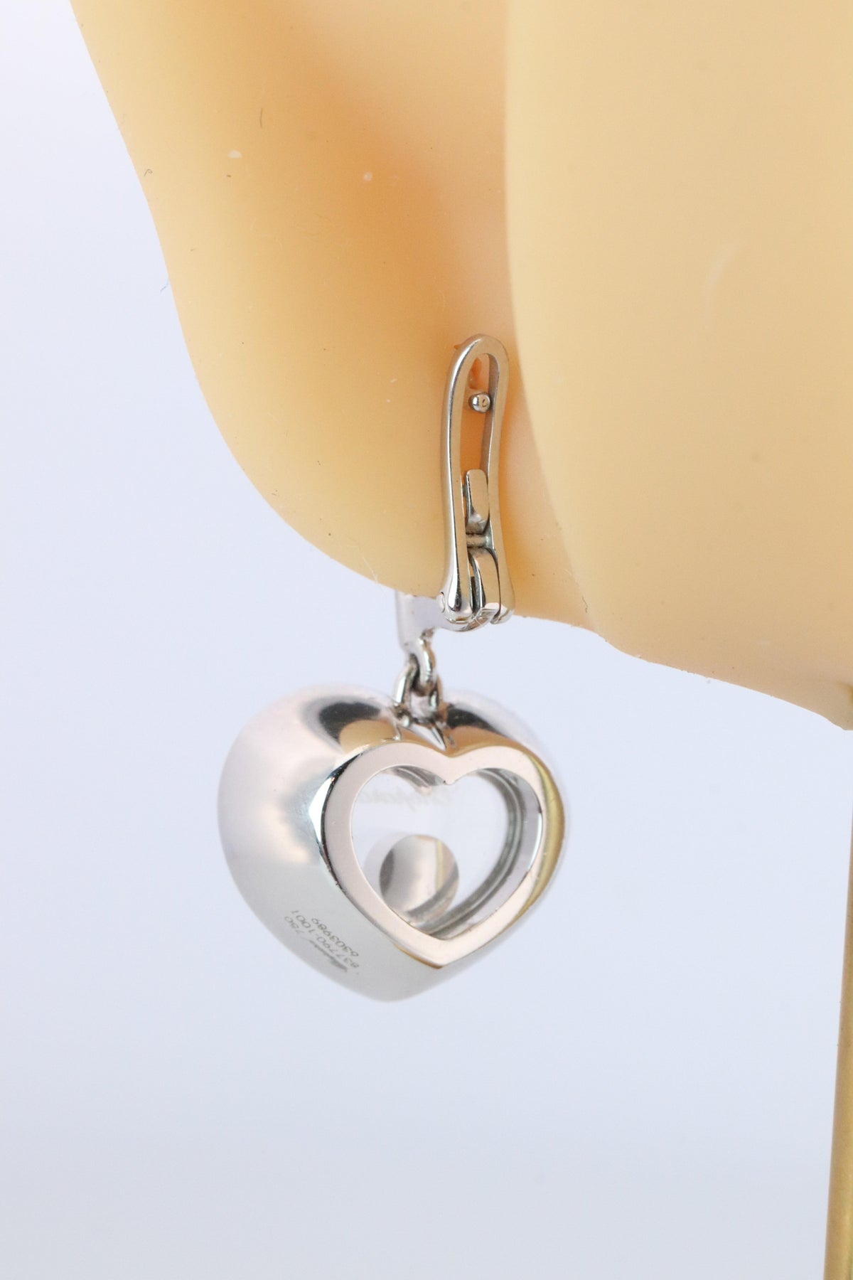 18k Chopard Happy Diamond Earrings. CHOPARD Happy Heart Dangle Earrings