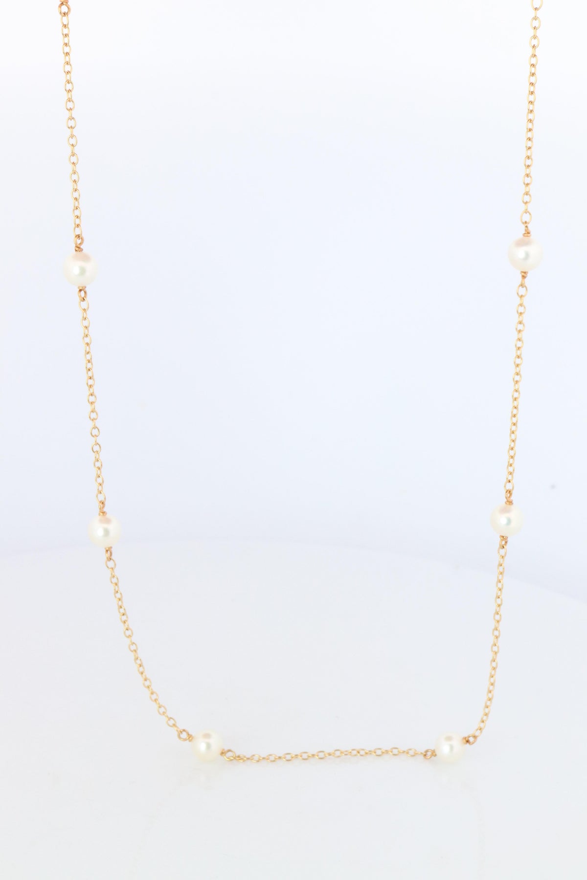 Vintage Tiffany Co Pearl Necklace. 18k YG Tiffany Pearls by the Yard Necklace.