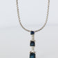 Blue Sapphire diamond Journey pendant. 14k Gold Princess Sapphires Necklace