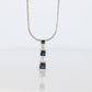 Blue Sapphire diamond Journey pendant. 14k Gold Princess Sapphires Necklace