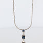 Blue Sapphire diamond Journey pendant. 14k Gold Princess Sapphires Necklace