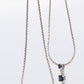 Blue Sapphire diamond Journey pendant. 14k Gold Princess Sapphires Necklace