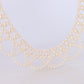 Tasaki Scalloped Bib Necklace. Vintage 14k Gold Tasaki Pearl Collar Necklace