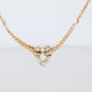 14k Open Heart Diamond Necklace. Suspended Heart Necklace.