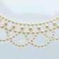 Tasaki Scalloped Bib Necklace. Vintage 14k Gold Tasaki Pearl Collar Necklace