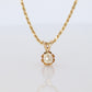 Antique Diamond solitaire pendant Buttercup setting. 14k Gold OLD Mine Diamond