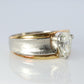 18k Gold LARGE Diamond Pear engagement ring. Platinum and 18k Diamond Solitaire