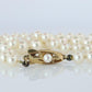 MIKIMOTO 14k Yellow Gold Pearl Necklace. Graduated Pearls Long Necklace.