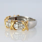 18k Platinum Diamond XOXO criss cross ring. 18k Yellow Gold Pt900 Infinity band