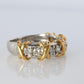 18k Platinum Diamond XOXO criss cross ring. 18k Yellow Gold Pt900 Infinity band