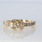 18k Round Genuine Diamond Solitaire Ring Anniversary Illusion set princess cut.
