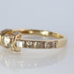 18k Round Genuine Diamond Solitaire Ring Anniversary Illusion set princess cut.