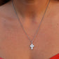 Genuine Cartier Cross Diamond Pendant 950 PT Diamond Illusion Charm Necklace