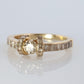 18k Round Genuine Diamond Solitaire Ring Anniversary Illusion set princess cut.