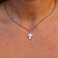 Genuine Cartier Cross Diamond Pendant 950 PT Diamond Illusion Charm Necklace