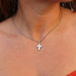 Genuine Cartier Cross Diamond Pendant 950 PT Diamond Illusion Charm Necklace