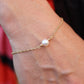 Mikimoto Bracelet. Vintage 18k Gold Mikimoto Pearl Station Bracelet Dainty.