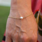 Mikimoto Bracelet. Vintage 18k Gold Mikimoto Pearl Station Bracelet Dainty.