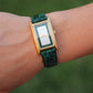 Vintage GUCCI Tank Watch Timepiece. 2600L Gucci Lane Green
