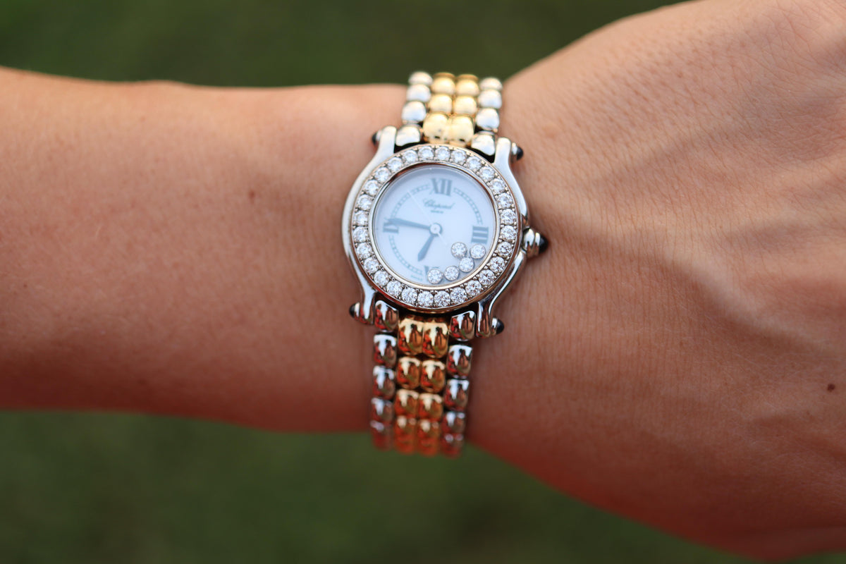 Chopard Happy Sport Sapphire Diamond Watch. 18k Chopard LUC 27/8930-23/11 Ladies